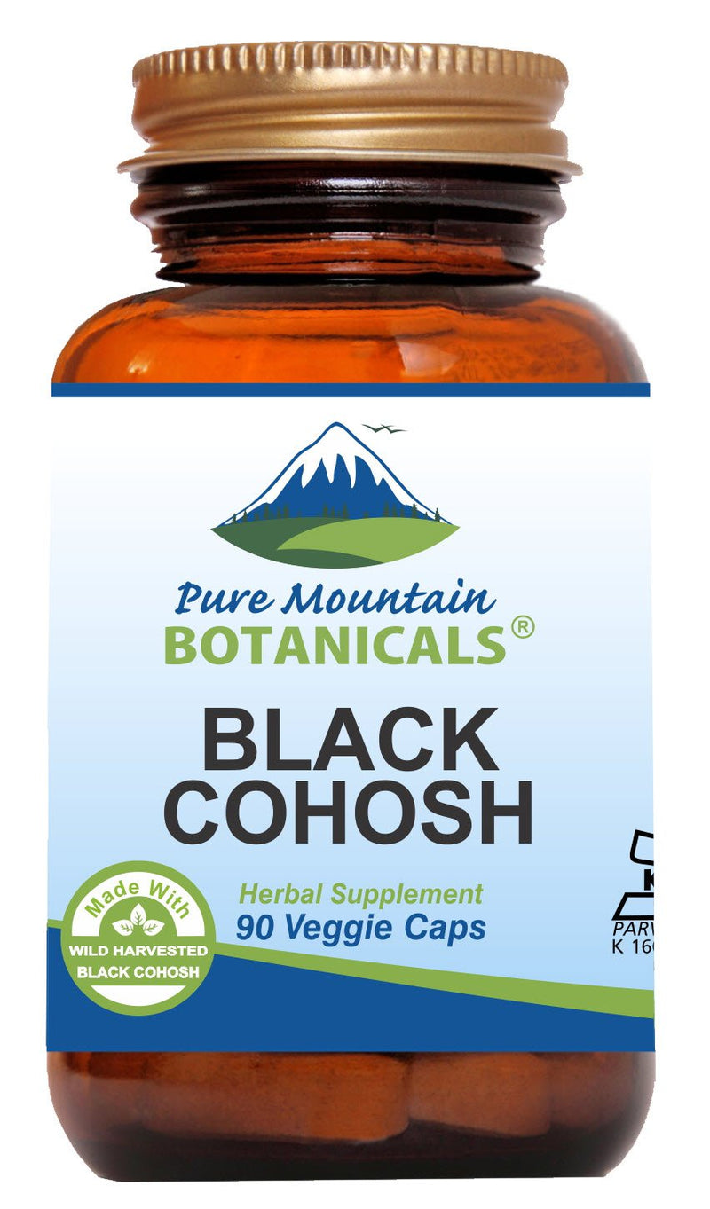 [Australia] - Pure Mountain Botanicals Black Cohosh Capsules - 90 Kosher Vegan Caps - Now with 500mg Wild Black Cohosh Root - Natures Support for Menopause 