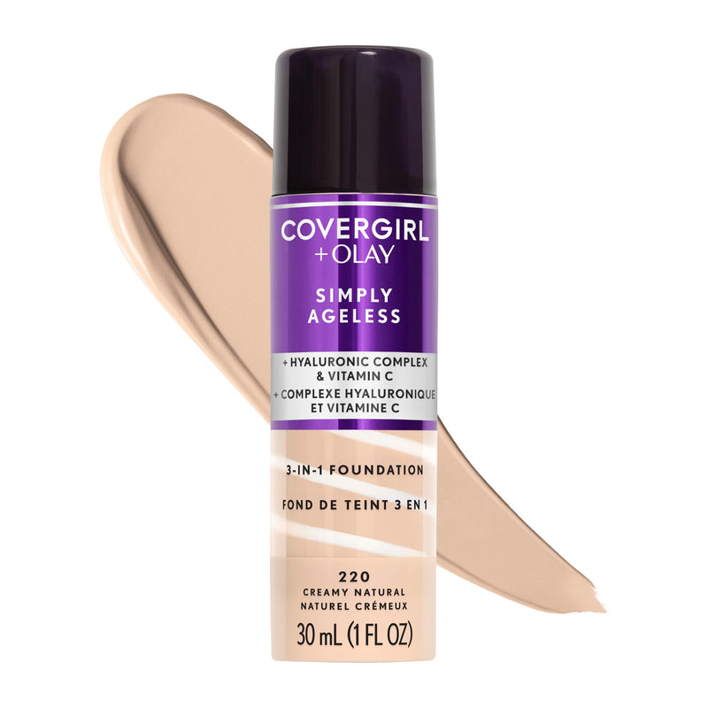 COVERGIRL Simply Ageless 3-in-1 Foundation - 220 Creamy Natural 1 Fl Oz (Pack of 1)