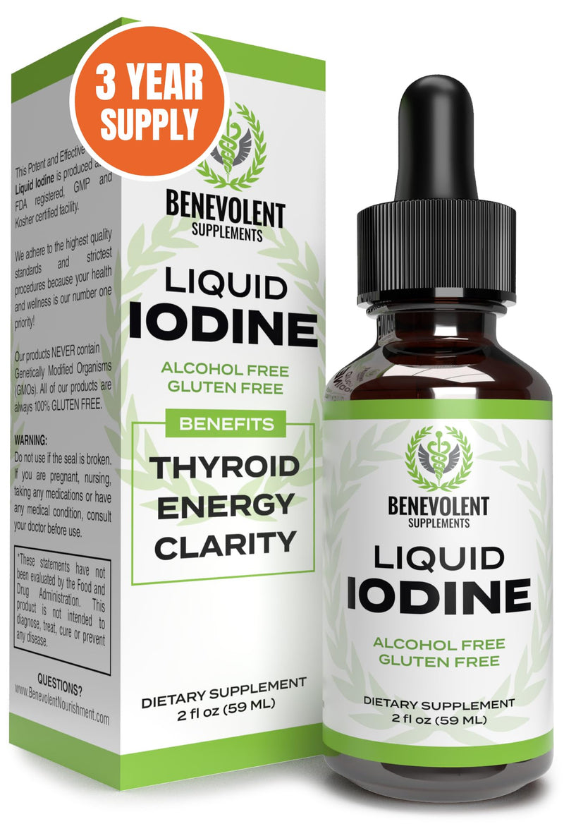 [Australia] - Liquid Iodine Potassium Drops - 1300 Servings | Large 2oz Bottle | Great Taste | 2X Absorption | Just One (1) Drop a Day for Fast Support - Potassium Iodide - Alcohol and Gluten Free 
