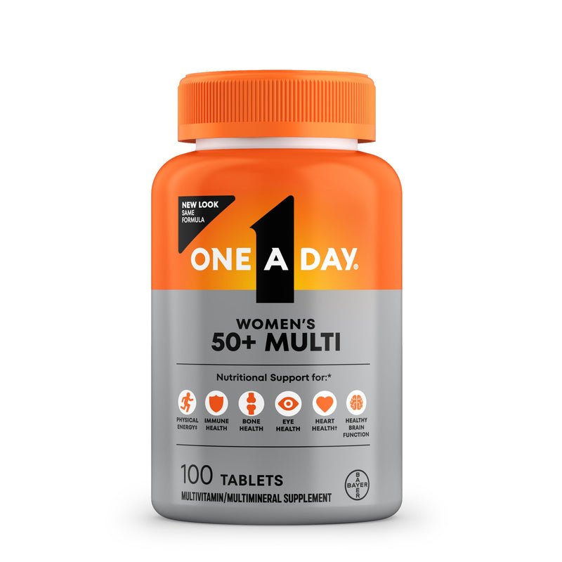 One A Day Multivitamin for Women 50 and Over Tablets, Womens Multivitamin 50 plus with Vitamins D, C, E, Zinc & Biotin, Daily Vitamins for Woman 50+, 100 Ct (Packaging May Vary) 100 Count (Pack of 1)