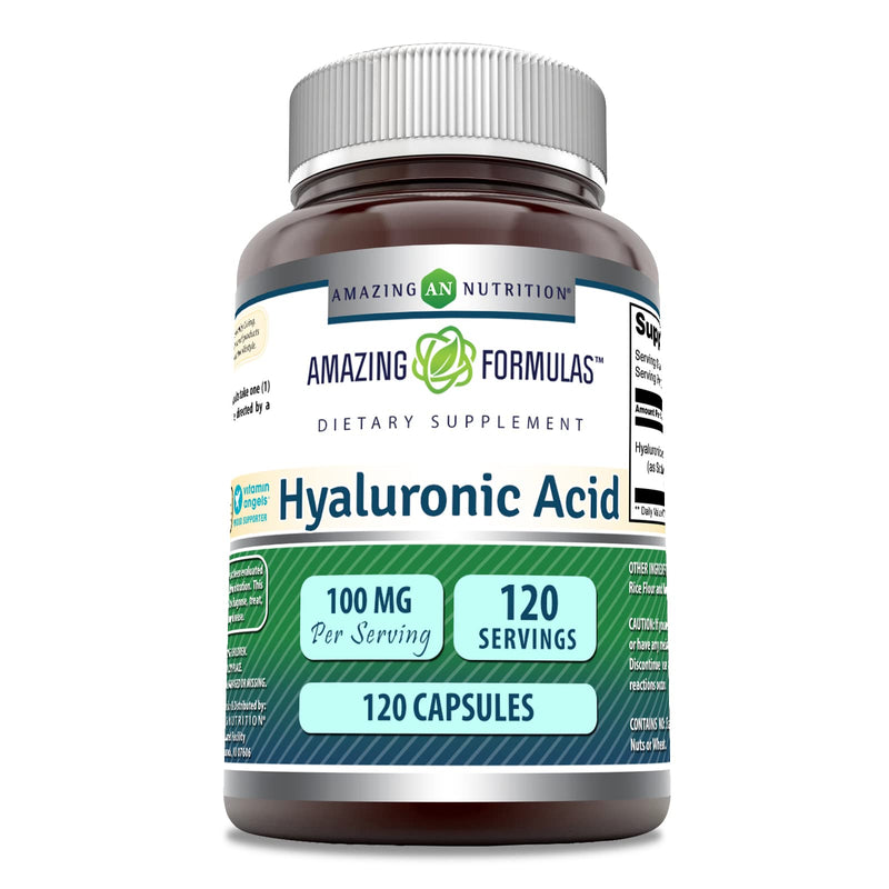 [Australia] - Amazing Formulas Hyaluronic Acid 100 Mg Capsules Supplement | Non-GMO | Gluten Free | Made in USA (1 Pack, 120 Count) 1 Count (Pack of 1) 