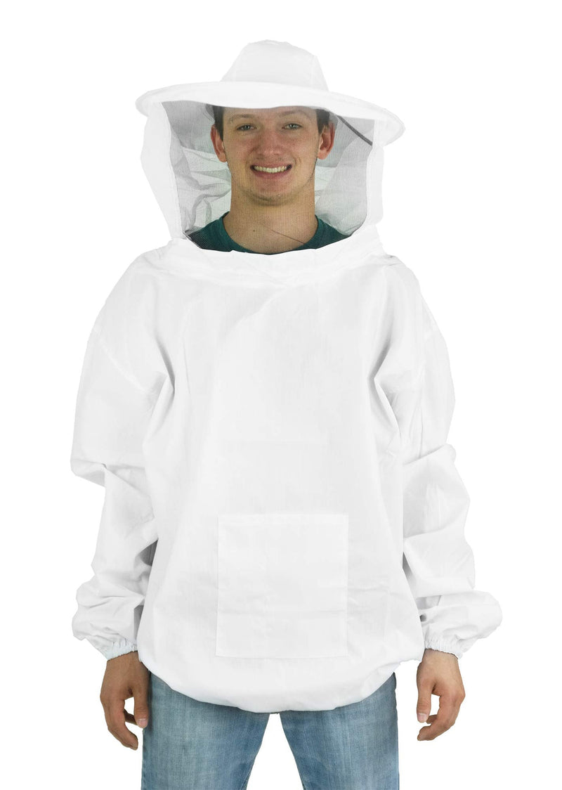 [Australia] - VIVO Professional White Extra Large Beekeeping Suit, Jacket, Pull Over, Smock with Veil BEE-V105XL X-Large - Jacket 