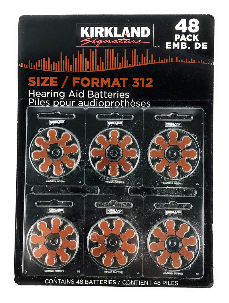 [Australia] - Kirkland Signature 1.45 Volt Mercury Free Premium Quality Hearing Aid Batteries, 312 (48-Pack) Size 312 