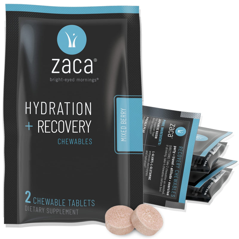 [Australia] - Zaca Recovery Chewable Supplement | Hydration + Recovery | Party, Travel, Exercise & Altitude | Sugar Free & Gluten Free | Mixed Berry, 6 Packs = 12 Tablets 2 Count (Pack of 6) 