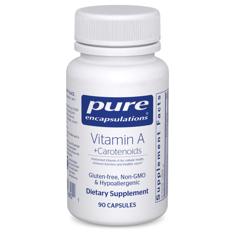[Australia] - Pure Encapsulations Vitamin A + Carotenoids (Lutein, Zeaxanthin, and Astaxanthin) | Hypoallergenic Dietary Supplement | 90 Capsules 90 Count (Pack of 1) 