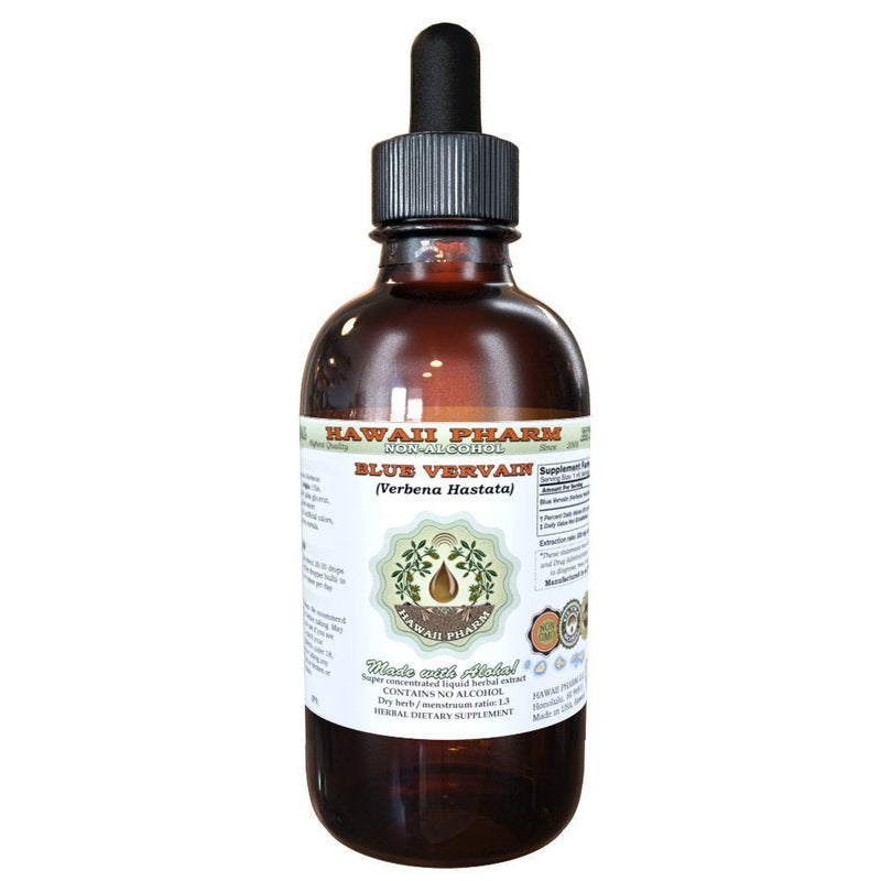 [Australia] - Hawaii Pharm Blue Vervain Alcohol-FREE Liquid Extract, Organic Blue Vervain (Verbena Hastata) Dried above-Ground Parts Glycerite Natural Herbal Supplement 2 oz 2 Fl Oz (Pack of 1) 