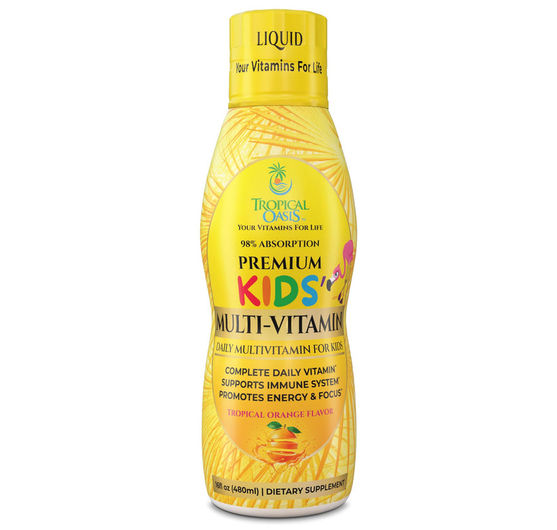 Premium Liquid Multivitamin For Kids | Sugar Free Kids Vitamins | 100% DV of 14 Vitamins for Kids | Multivitamin for Children Ages 4+ | Great Tasting, Non-GMO, Max 98% Absorption Rate- 16 oz, 32 Serv Kids Multivitamin
