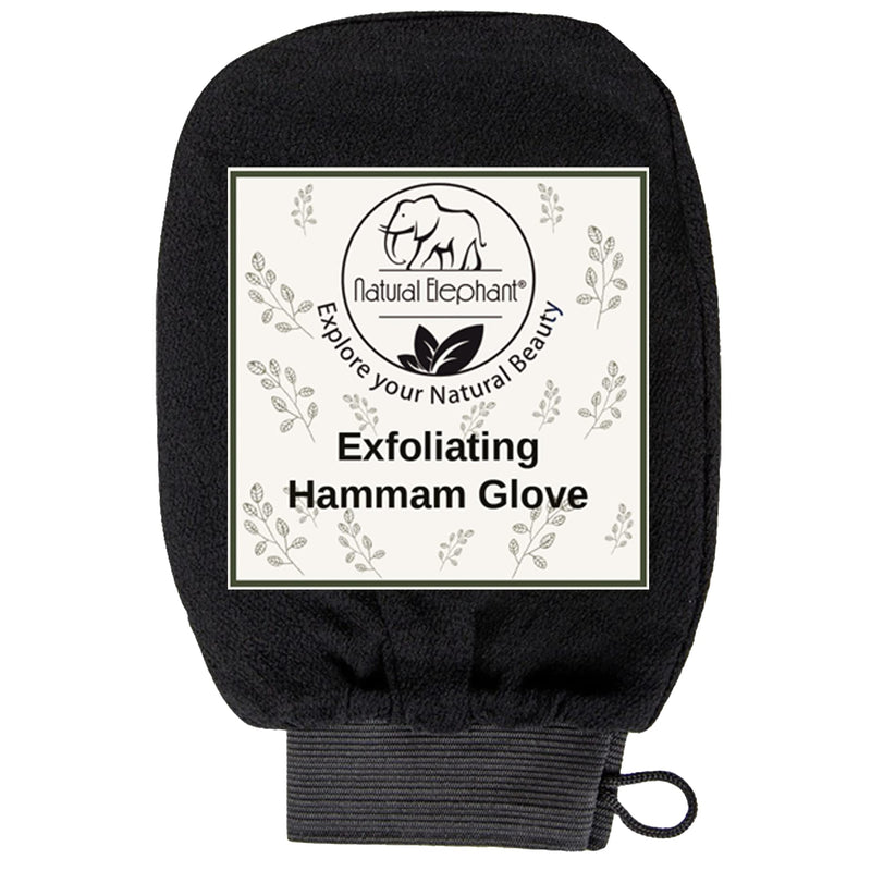 [Australia] - Natural Elephant Exfoliating Hammam Glove (Pure Black) Pure Black 