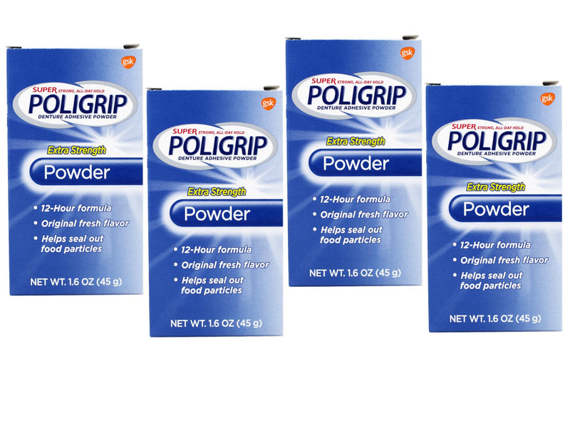 [Australia] - Super Poligrip Denture Adhesive Powder-1.6 oz (Pack of 4) by Super Poli-Grip 