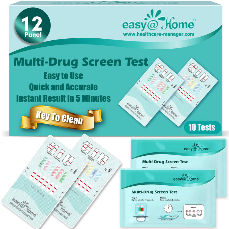 [Australia] - Easy@Home 12 Panel Instant Drug Test Kits Including BUP, OPI 300 - Testing Marijuana (THC), BUP,COC,MOP/OPI300, AMP,BAR,BZO,MDMA,MET/mAMP, MTD, OXY,PCP #EDOAP-6125B - 10 Pack 10 Count (Pack of 1) 