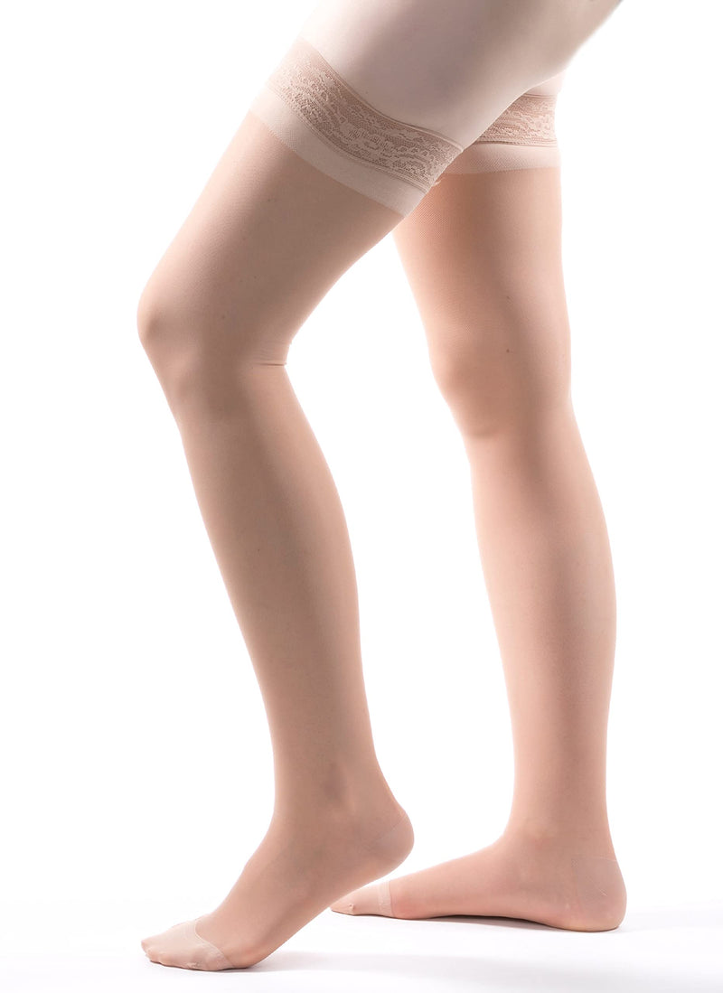 [Australia] - Allegro 20-30mmHg Essential 8 Sheer Support Compression Hose - Thigh High, Closed Toe Compression Stockings for Women 3X-Large Nude 