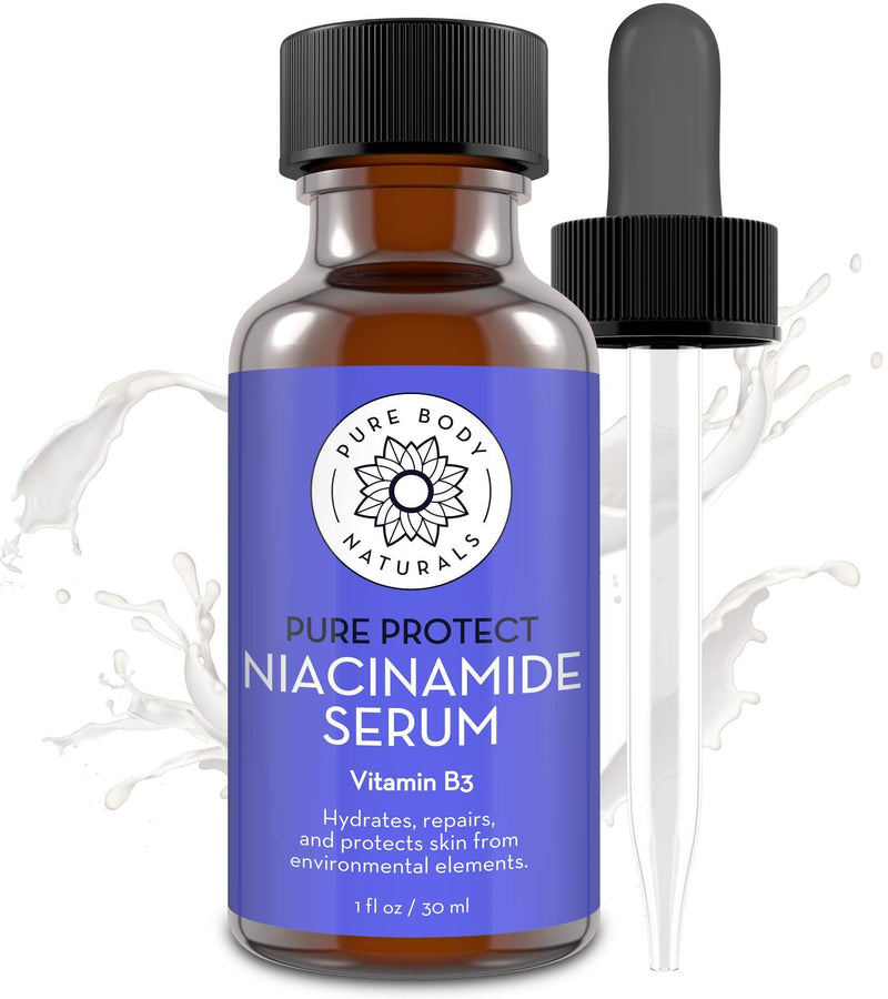 Niacinamide Serum for Face & Body - Vitamin B3, Pore Minimizing, 1 fl oz | Lightweight, no-flush topical that hydrates and evens skin tone and texture for a fresher, smoother-looking complexion