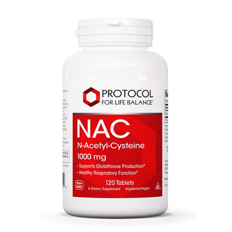 [Australia] - PROTOCOL FOR LIFE BALANCE NAC N-Acetyl Cysteine 1000mg - Glutathione Production & Respiratory Function - 120 Tabs 