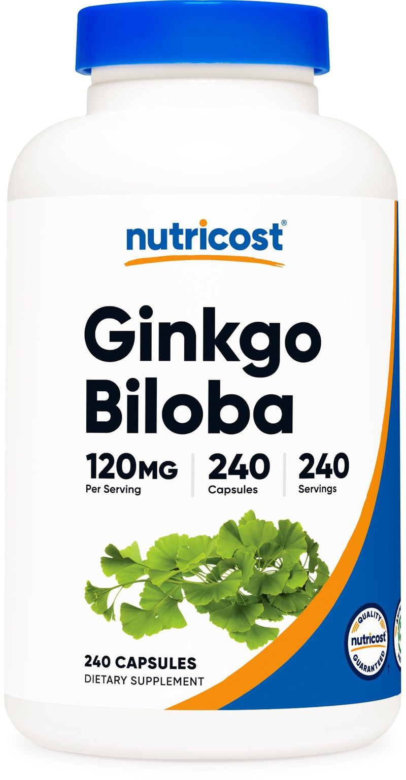 [Australia] - Nutricost Ginkgo Biloba 120mg, 240 Capsules - Extra Strength Ginkgo Biloba Extract - Gluten Free & Non-GMO 240 Count (Pack of 1) 