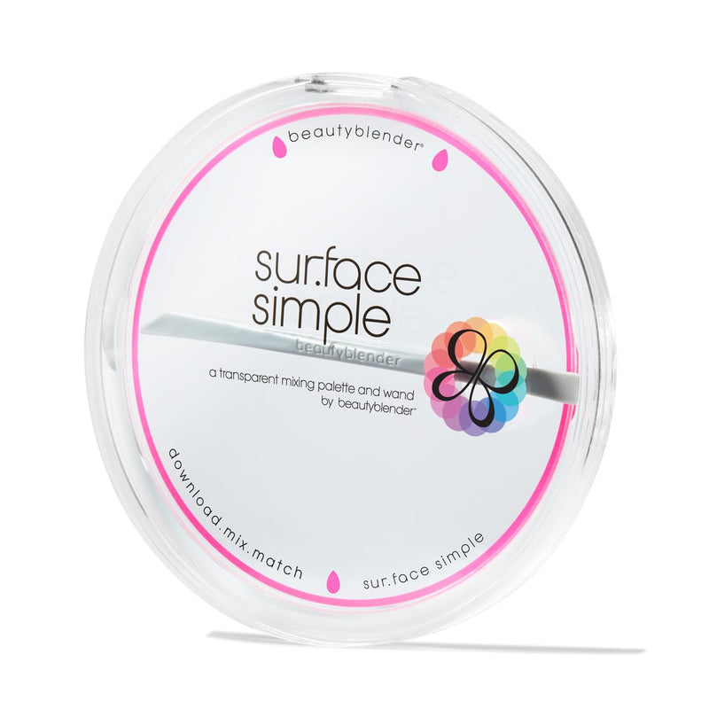 [Australia] - Beautyblender® | Surface Simple Portable Clear Beauty Blender Makeup Mixing Palette, Mix and Match Foundations and Creams, Includes Mixing Makeup Wand 