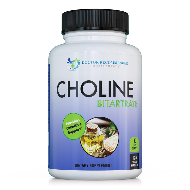 [Australia] - Premium Choline - 500 mg - 120 Veggie Capsules - by DOCTOR RECOMMENDED SUPPLEMENTS - Supports Cognitive Health, Memory & More 120 Count (Pack of 1) 