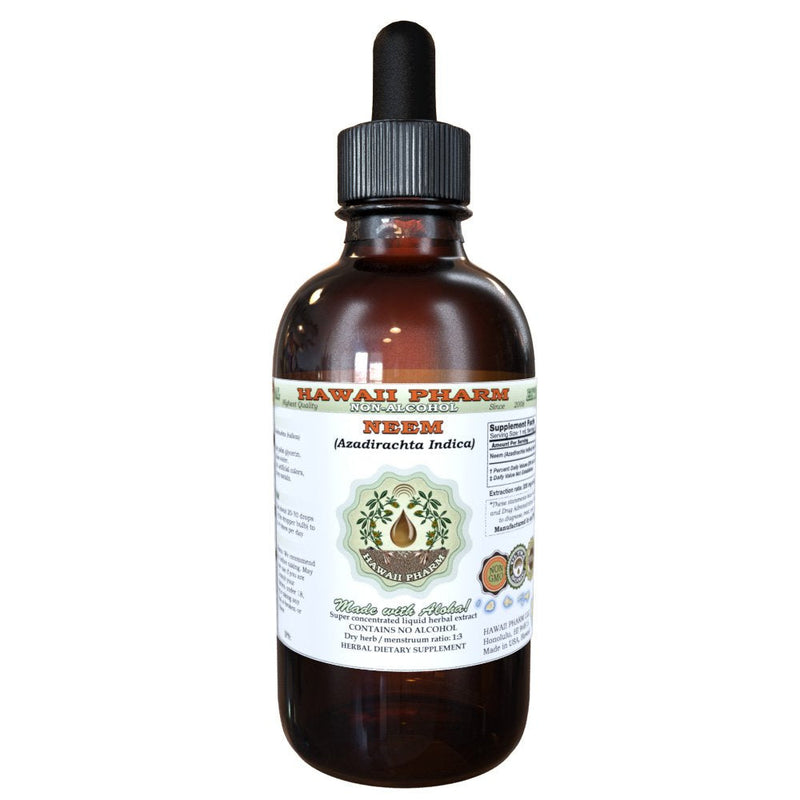 [Australia] - HawaiiPharm Neem Alcohol-Free Liquid Extract, Organic Neem (Azadirachta Indica) Dried Leaf Glycerite 2 oz 2 Fl Oz (Pack of 1) 