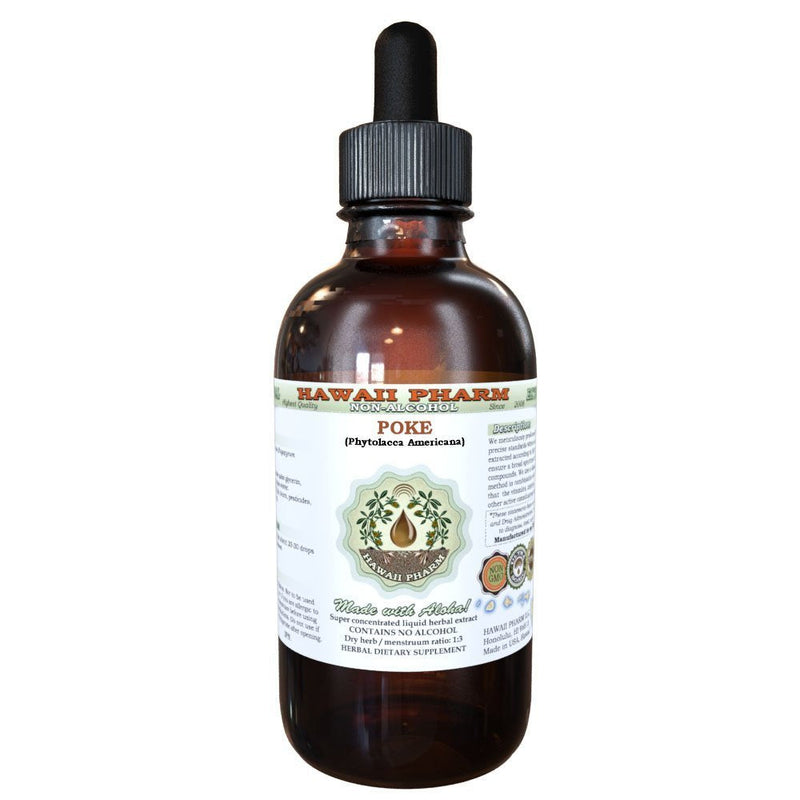 [Australia] - Hawaii Pharm Poke Alcohol-FREE Liquid Extract, Organic Poke (Phytolacca americana) Dried Root Glycerite Natural Herbal Supplement, USA 2 fl.oz 2 Fl Oz (Pack of 1) 