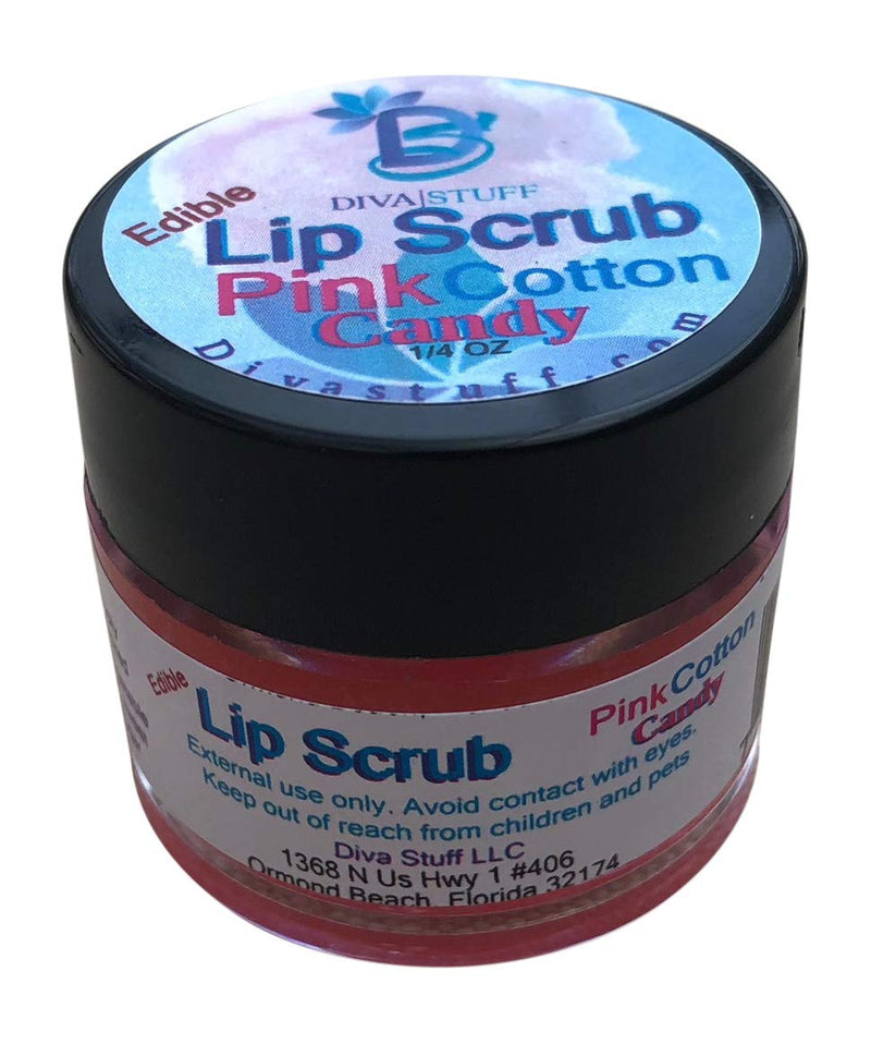 [Australia] - Diva Stuff Ultra Hydrating Lip Scrub for Soft Lips, Gentle Exfoliation, Moisturizer & Conditioner, Pink Cotton Candy – ¼ oz (Made in the USA) 