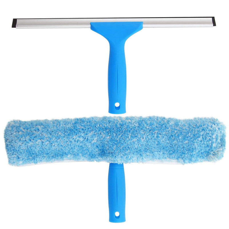 [Australia] - MR.SIGA Professional Window Cleaning Combo - Squeegee & Microfiber Window Scrubber, 14" 14-inch Blue 