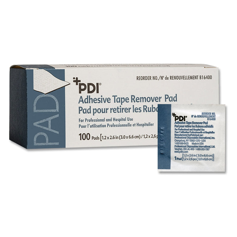 [Australia] - PDI Healthcare B16400 Adhesive Tape Remover Pad, 1.25" x 2.625" Size (Pack of 100) 