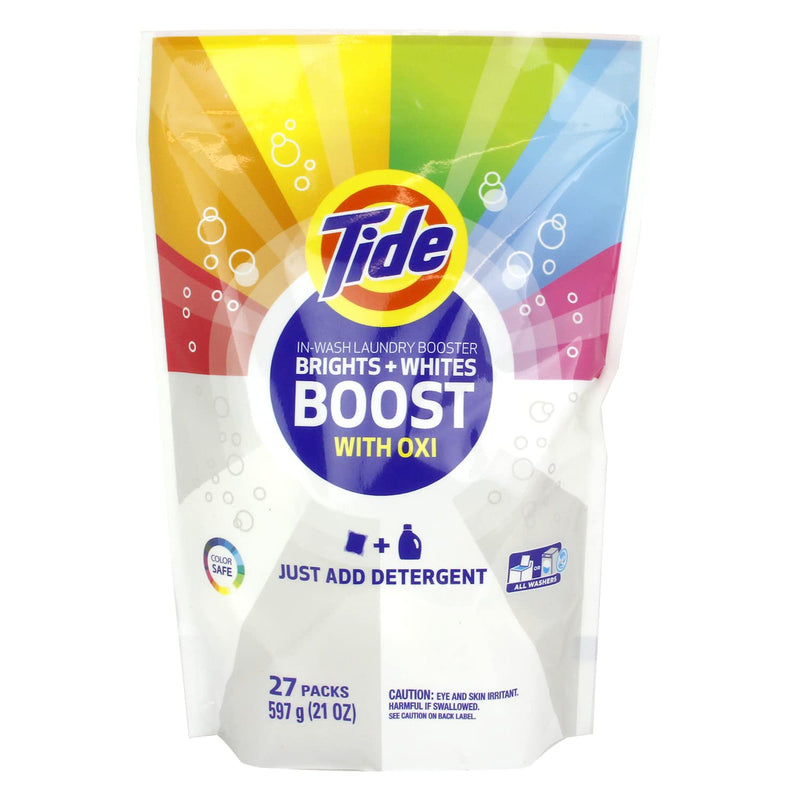 [Australia] - Tide Brights & Whites Odor Rescue, In Wash Odor Eliminator with Oxi, Scent Booster, Removes Odors in a Single Wash, 27 Count (Pack of 1) 