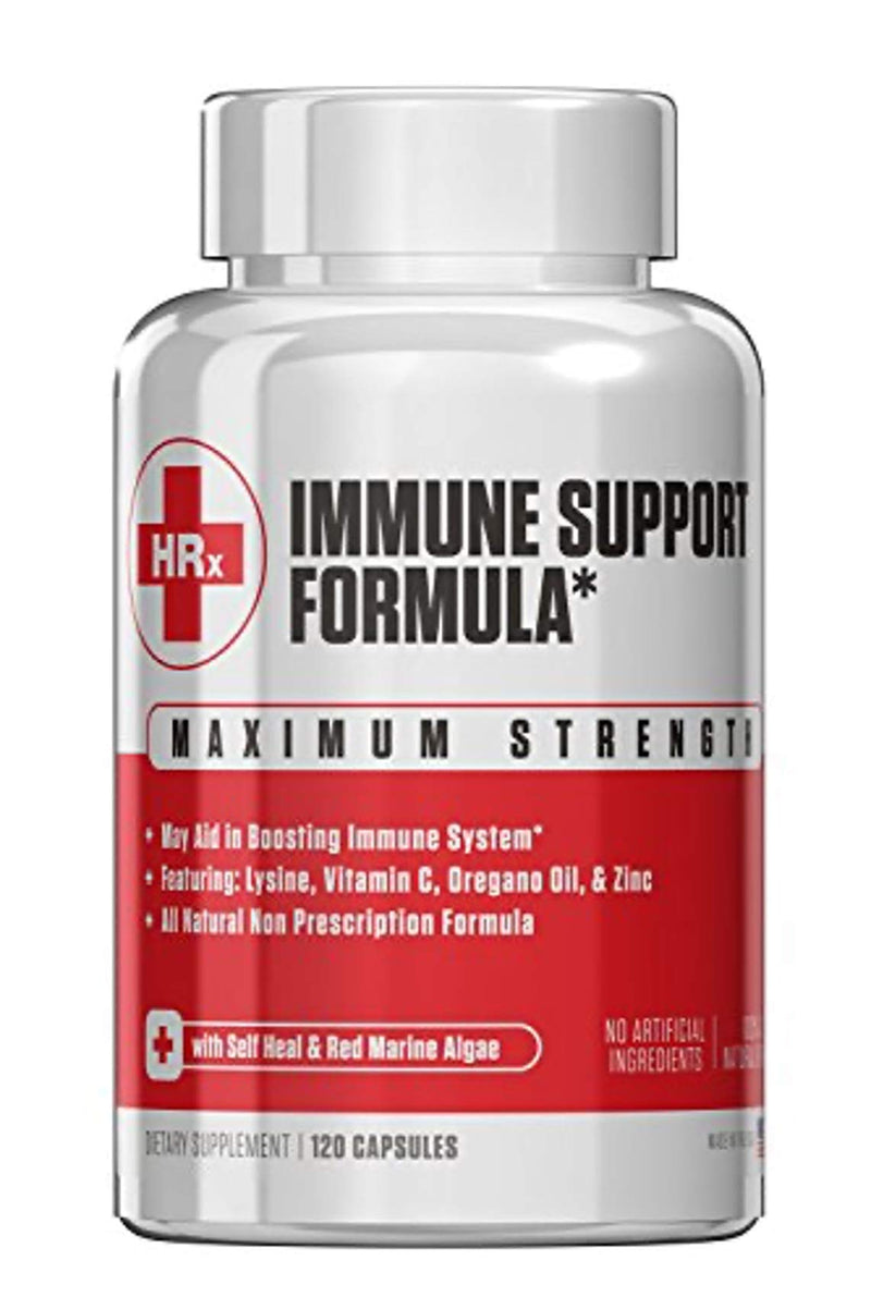 [Australia] - Immune Support Supplement for Adults, Natural Capsules with Zinc, Vitamin C, L lysine Amino Acid & Oregano Oil for Strong Immunity Health in Men & Women, 120 Capsules Immune Support Supplement 