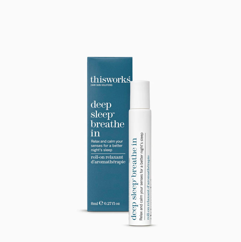 This Works Deep Sleep Breathe in Roll-On 0.27 fl oz - Sleep & Tension Aid | Natural roll-on with Lavender, Camomile & Vetivert; glide onto pulse points to unwind and ease tension Breath In Set