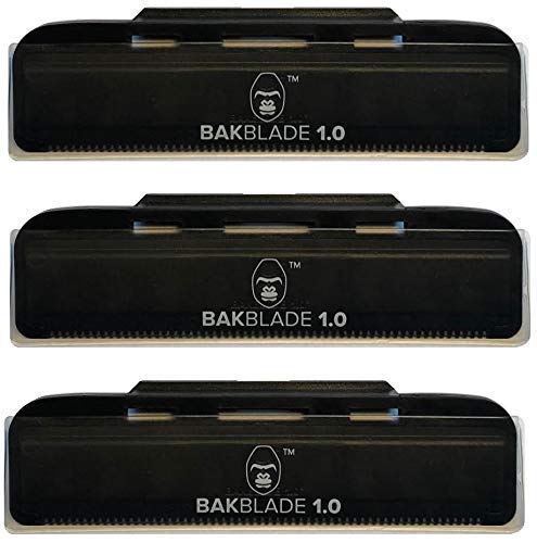 baKblade 1.0 Back Hair and Body Shaver Refill Replacement Cartridges Bundle. 4 Inch Extra-Wide Wet or Dry Disposable Razor Blades (3 Razors Included) 3 pack