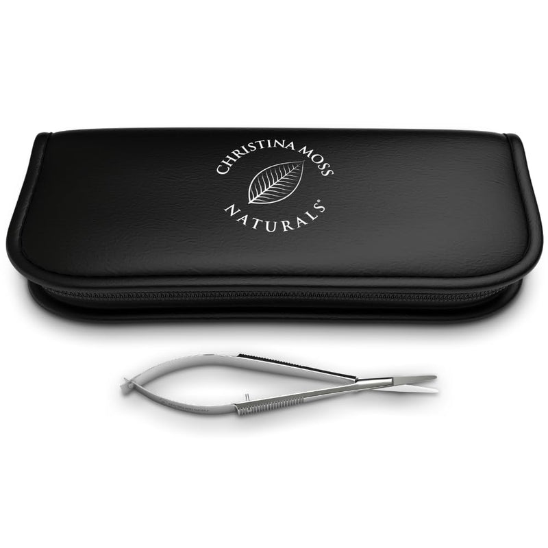 Small Scissors by Christina Moss Naturals® for Eyebrows, Nose Hair, Nails, Beard, Round Tip, Professional Grooming