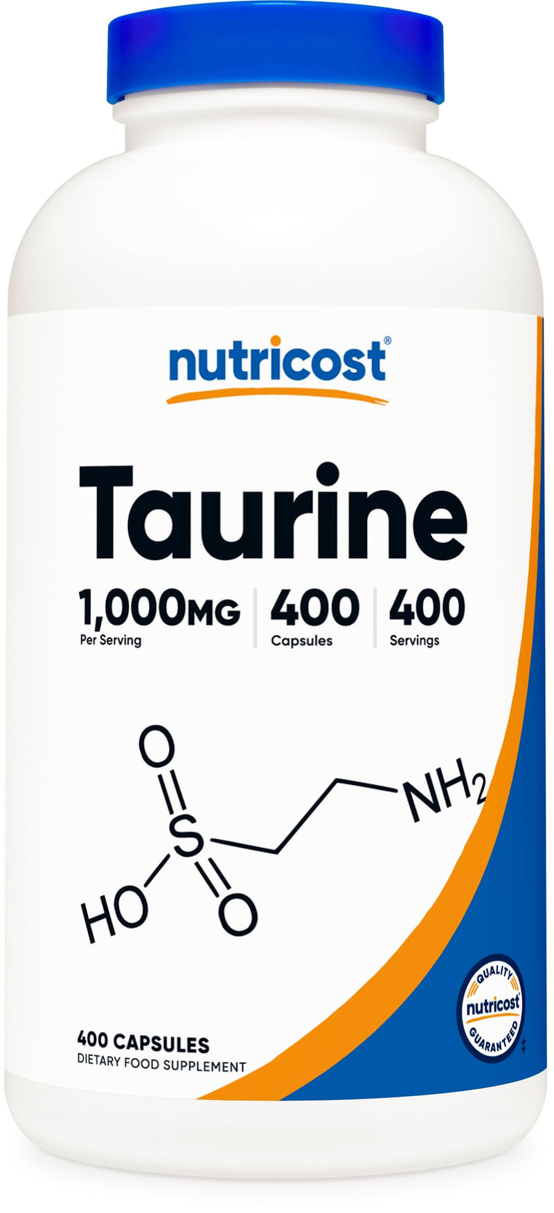 [Australia] - Nutricost Taurine 1000mg, 400 Capsules 400 Count (Pack of 1) 