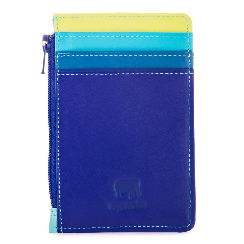 mywalit Multi-Color Leather Credit Card Holder & Coins Purse | 4 Cards & ID Slot Seascape