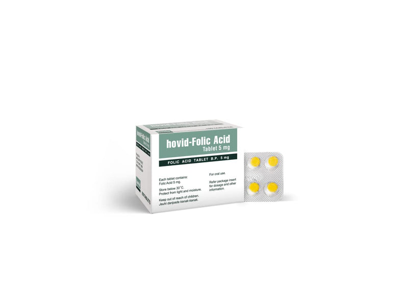 HOVID Folic Acid 5Mg 100 Tablets (Pack of 3 Boxes of 100 Tablets)