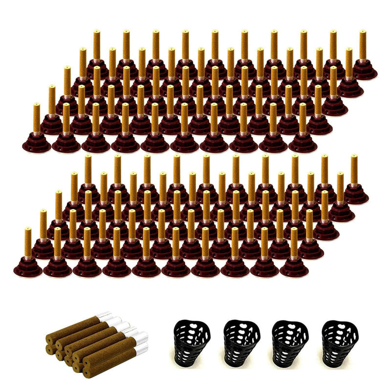 [Australia] - 110pcs Moxibustion Sticks and 100pcs Self-Stick Base, 5-Years Moxa Cone Moxi Stick for Chinese Traditional AiJiu with 4pcs Protective Cover 