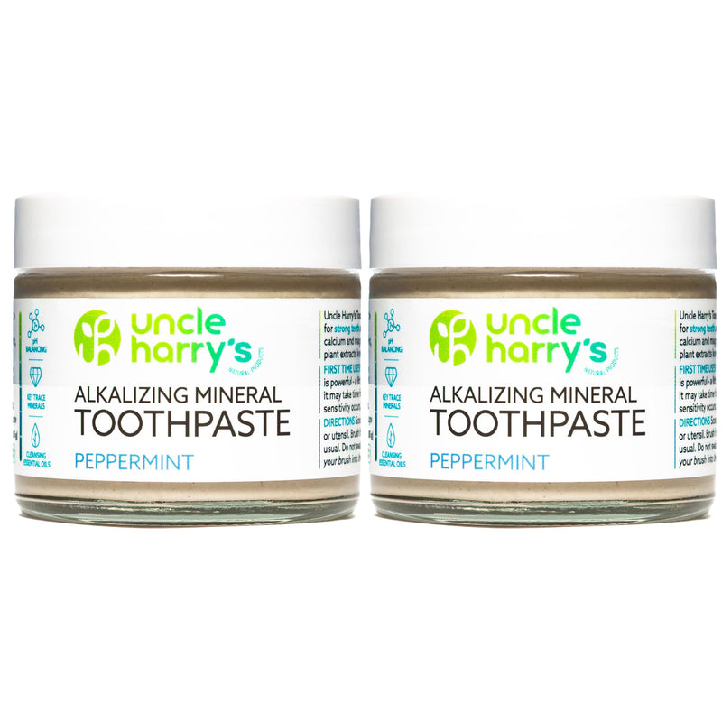 [Australia] - Uncle Harry's Peppermint Remineralizing Toothpaste | Natural Whitening Tooth Paste Freshens Breath & Promotes Enamel | Vegan Fluoride Free Toothpaste (2 Pack) Pack of 2 