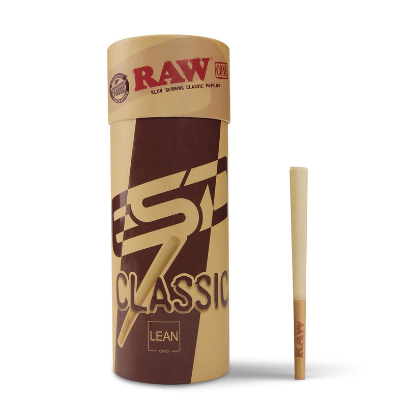 [Australia] - RAW Cones Lean Size Classic - 50 Pack -Slow Burning Rolling Paper Pre-Rolled with Tips 