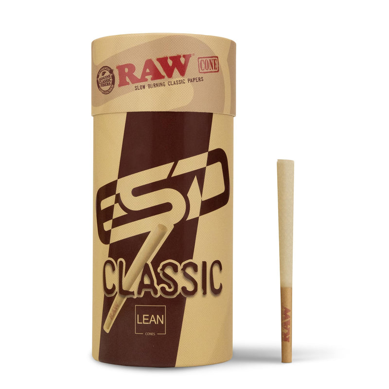 [Australia] - RAW Cones Classic Lean Size | 100 Pack | Natural Pre Rolled Rolling Paper with Tips & Packing Tubes Included 