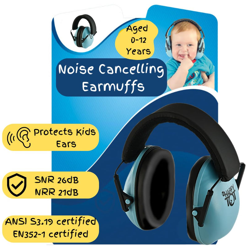 [Australia] - Noise Cancelling Headphones for Kids, Adjustable Baby Ear Protection Earmuffs with Ergonomic Design Blue 