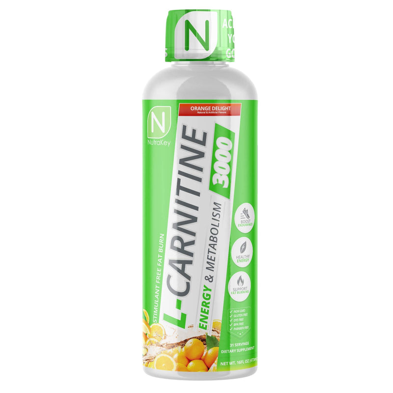 [Australia] - NutraKey L-Carnitine 3000mg, No Sugar, Gluten Free, Turn Into Fuel, (Orange Delight) 31 Servings 