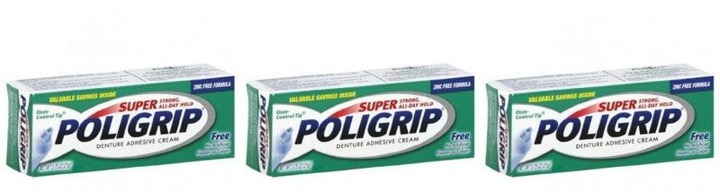 [Australia] - Super Poligrip Denture Adhesive Cream 0.75 Oz Travel Size (Pack of 3) 