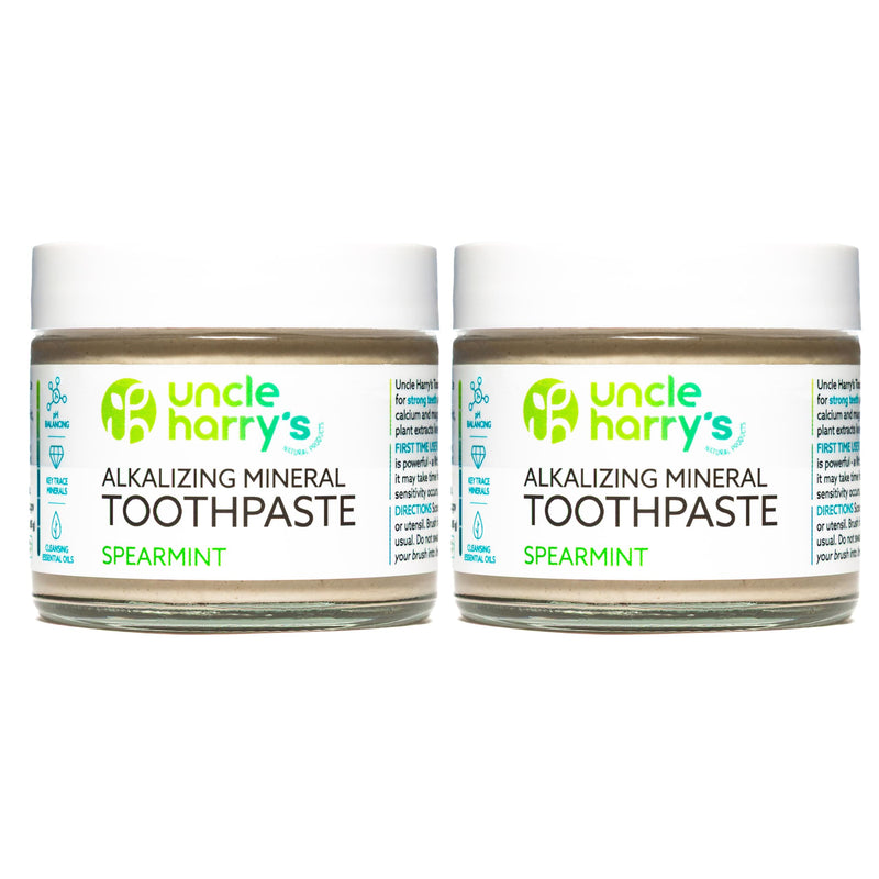 [Australia] - Uncle Harry's Spearmint Remineralizing Toothpaste | Natural Whitening Tooth Paste Freshens Breath & Promotes Enamel | Vegan Fluoride Free Toothpaste (2 Pack) 