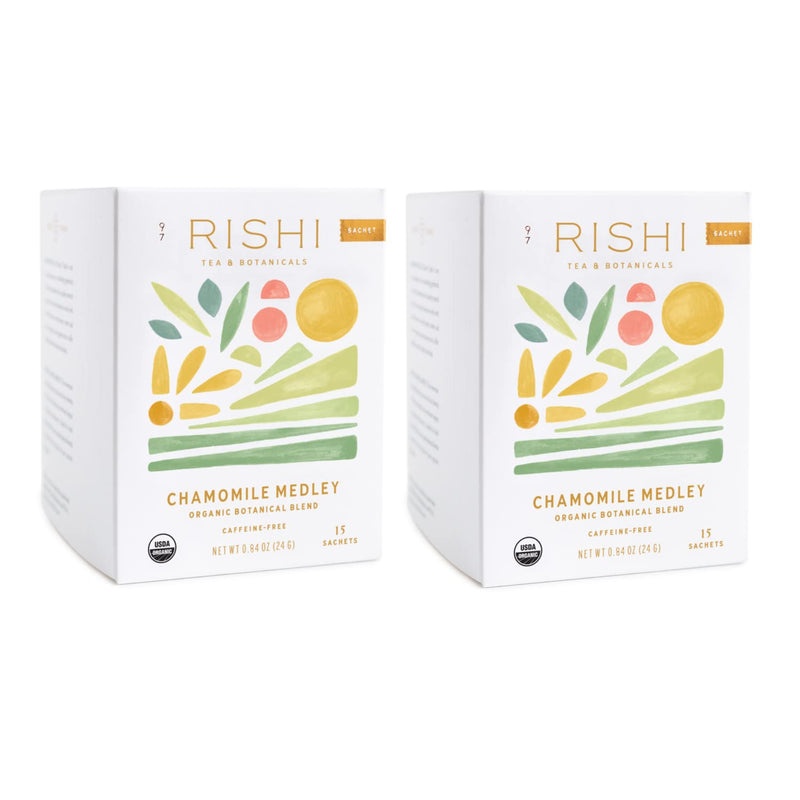 [Australia] - Rishi Chamomile Medley Tea, Organic Caffeine-Free Herbal Tea Sachet Bags, 15 Count (Pack of 2) 15 Count (Pack of 2) 
