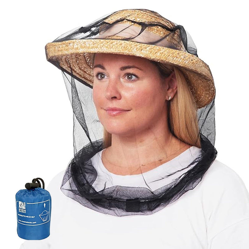[Australia] - EVEN NATURALS Premium Mosquito Head Net - Ultra-Fine Bug Net for Maximum Head Protection ‚Äì Lightweight, Breathable Insect Shield for Camping, Hiking and Outdoor Adventures - 25x26x39 Inches 1-Pack 