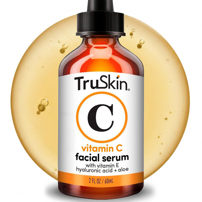 TruSkin Brightening Vitamin C Serum for Face with Hyaluronic Acid, 2 fl oz | Anti aging face serum with Vitamin E to improve the look of dark spots, fine lines, skin tone & support radiant-looking skin 2 Fl Oz (Pack of 1)