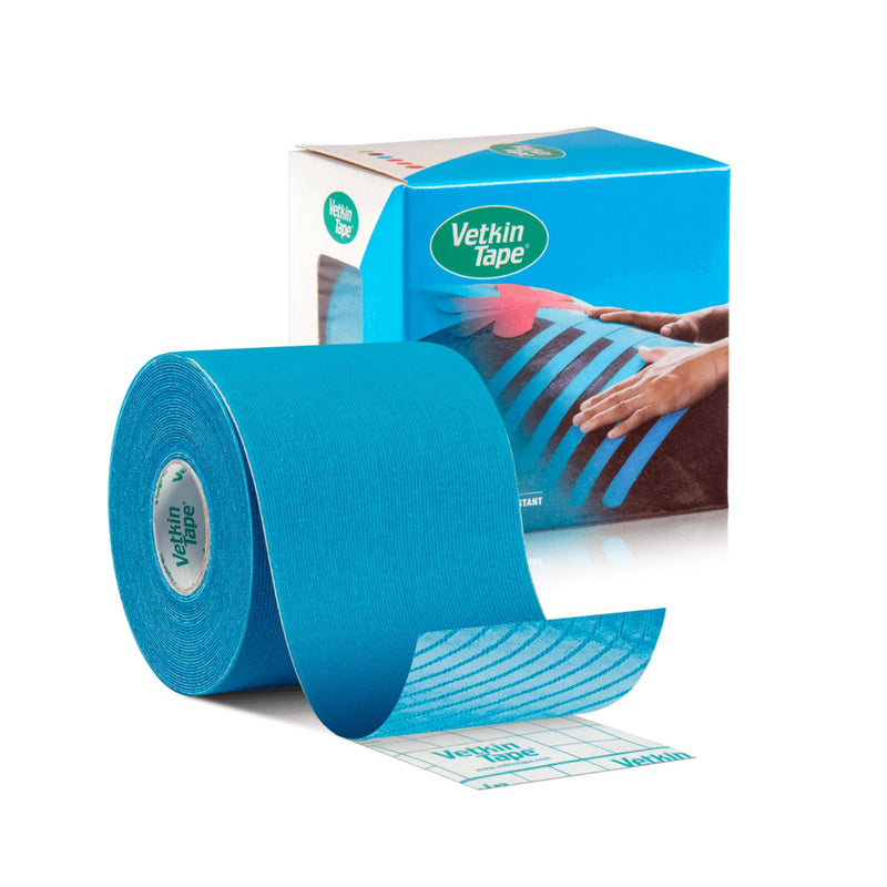 VETKIN VetkinTape Canine & Equine Kinesiology Tape | Veterinary Medical Tape | Vet Wrap for Joint Support & Pet Care | Self Adhesive Bandage Wrap | Blue | 2.4in | (Pack of 1)