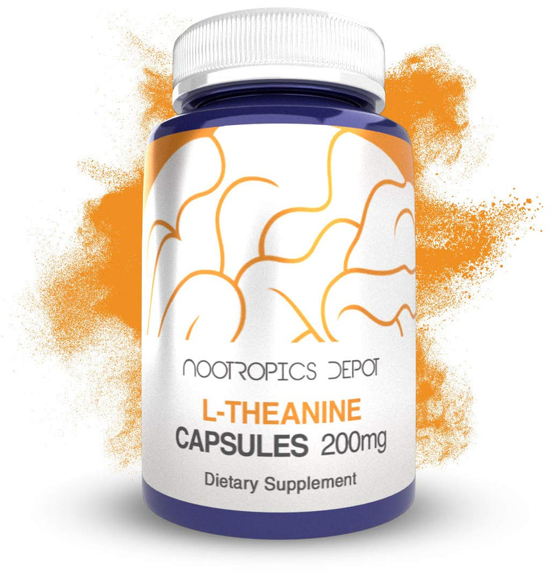 [Australia] - Nootropics Depot L-Theanine Capsules 200mg (90 Count) | Promotes Relaxation | Supports Healthy Stress Levels + Sleep Cycles | Promotes Cognitive Function + Focus | Amino Acid Supplement 90 Count (Pack of 1) 