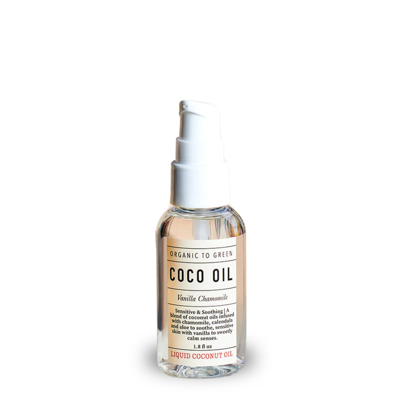 Organic to Green VANILLA CHAMOMILE COCO OIL & ALOE VERA – Face Serum Oil & Skincare Moisturizer for Children, Babies, & Stretch Marks with Vitamin E, Calendula – Clean Beauty, Vegan, 1.8 oz 1.8 Fl Oz
