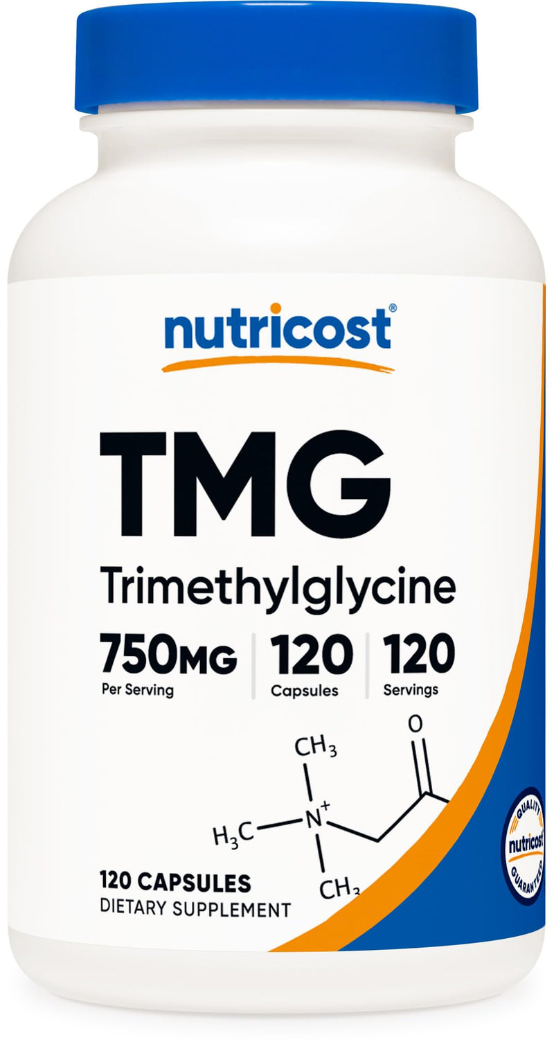 [Australia] - Nutricost TMG (Trimethylglycine) 750mg, 120 Capsules Unflavored 120 Count (Pack of 1) 