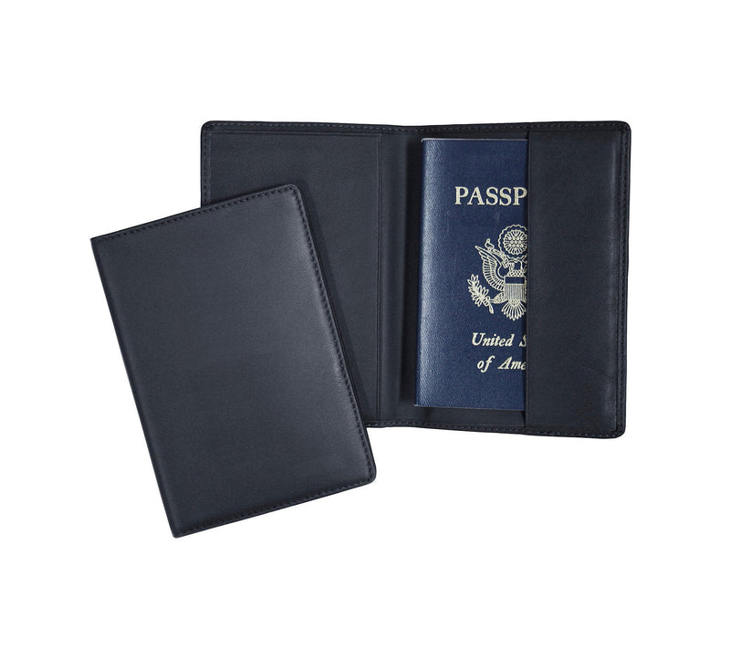 Royce Leather Rfid Blocking Passport Travel Document Organizer In Genuine Leather Packing Organizer, Blue
