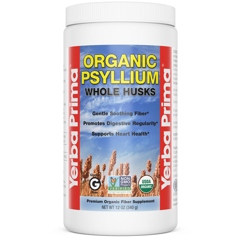 [Australia] - Yerba Prima Organic Psyllium Whole Husks 12 oz - Natural Dietary Fiber Supplement, Non GMO, Gluten Free, Keto and Vegan Friendly for Regularity Support, Unflavored 12 Ounce (Pack of 1) 